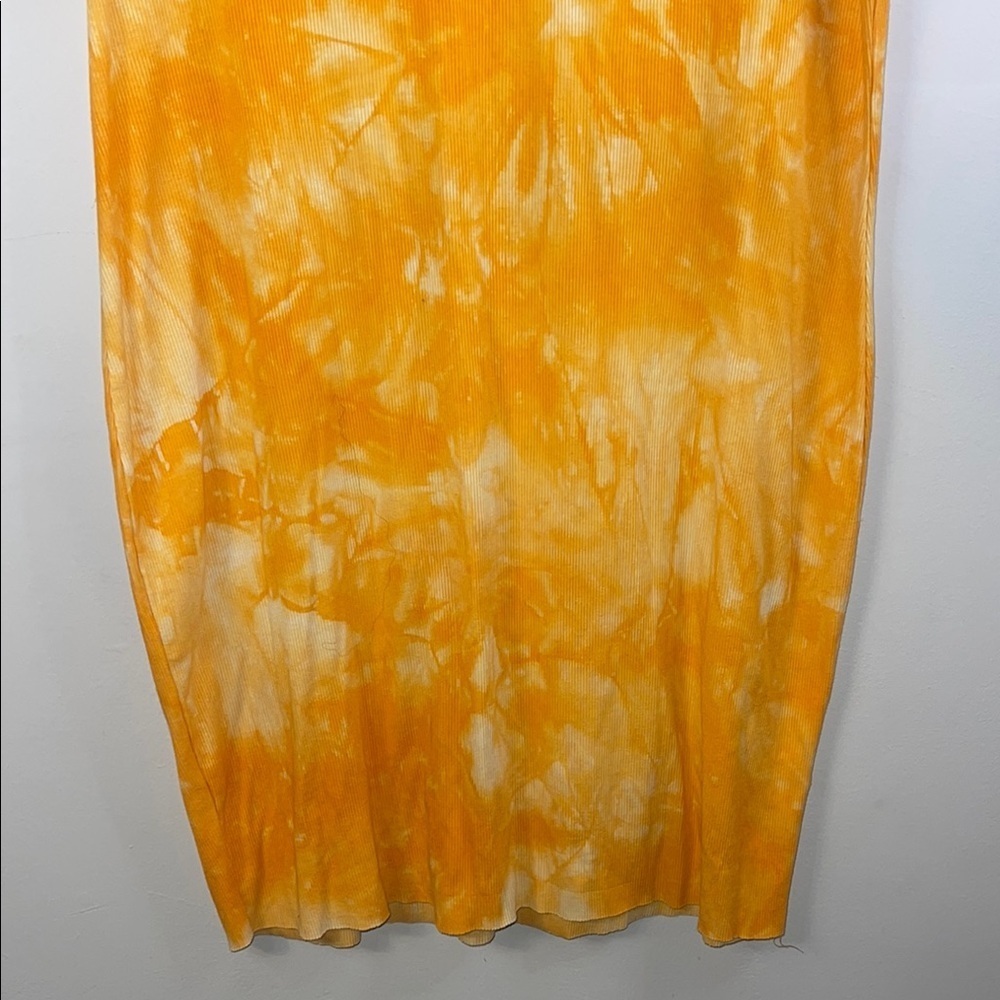 Fashion Nova Orange Yellow Tie Dye T Shirt Dress Size 3X - Picture 3 of 6